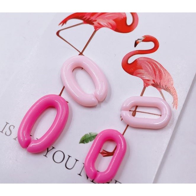 10Pcs Mix Color Opening Acrylic Chain Solid U-shaped Open Ring Link Chain for DIY Making Earrings Necklace(2138L) - Image 4