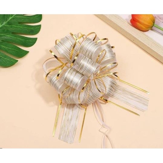 1pc Large Golden Pull Bow Tulle Ribbon Bows Wedding Party Cars Birthday Christmas Presents Gift Decoration(1872L) - Image 15