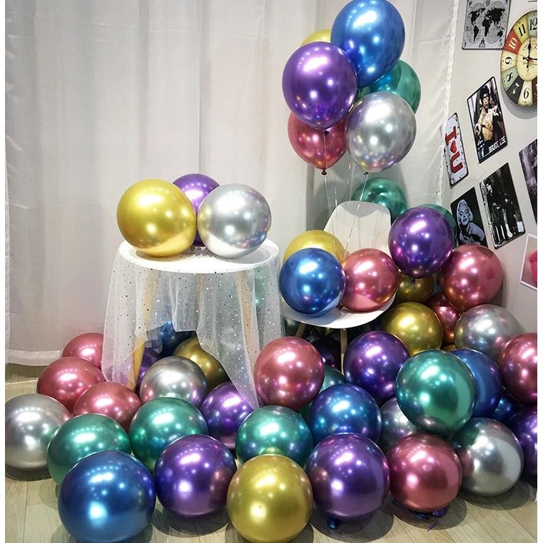 100pcs 10inch 4.5g Glossy Metal Pearl Latex Balloon Helium balloon Wedding Birthday Party decoration(599)