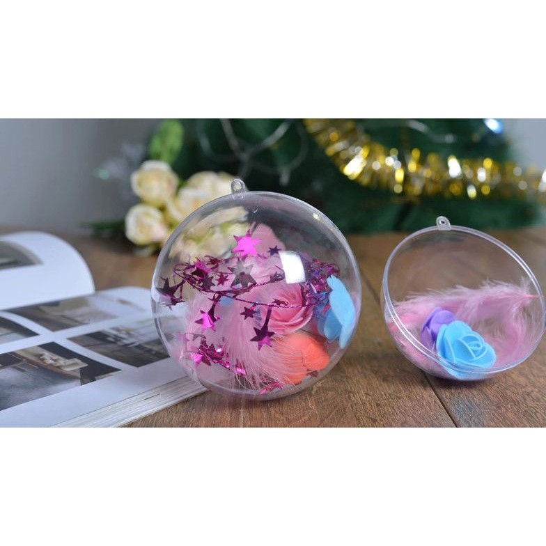 3/4/5/8/10/11/12/14/16/20cm Christmas Tress Ball Transparent Plastic Baubles Christmas Baubles Sphere Fillable (323L) - Image 8