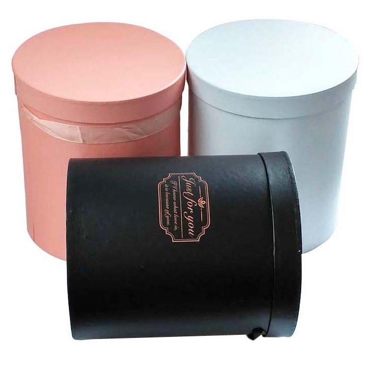 New Round Flower Paper Boxes Lid Hug Florist Flower Bucket Gift Packaging Box Gift Candy Bar Party Wedding(1245L) - Image 4