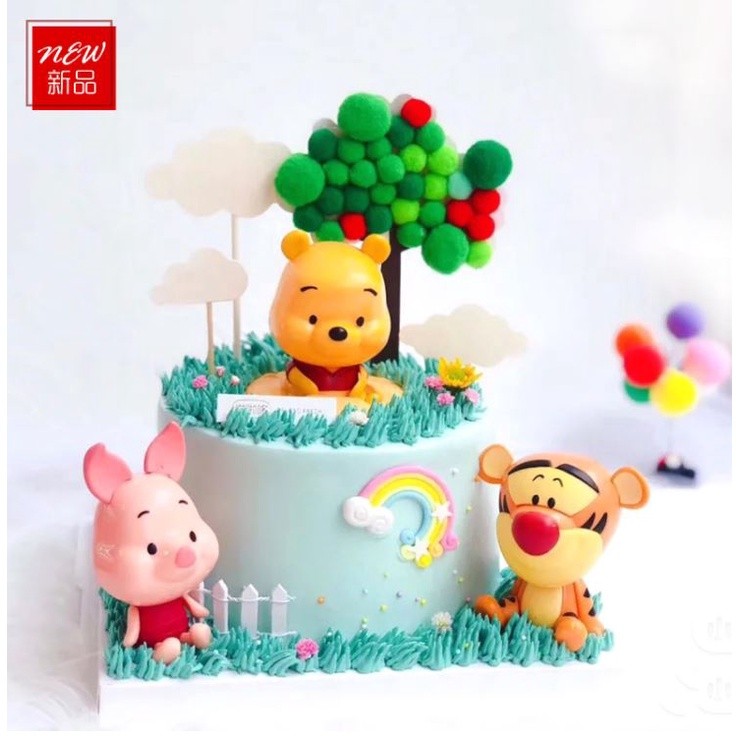 Disney Cartoon Winnie the Pooh Tigger Piglet Pig Action Figures Toys Decoration Cake Decoration(955L)
