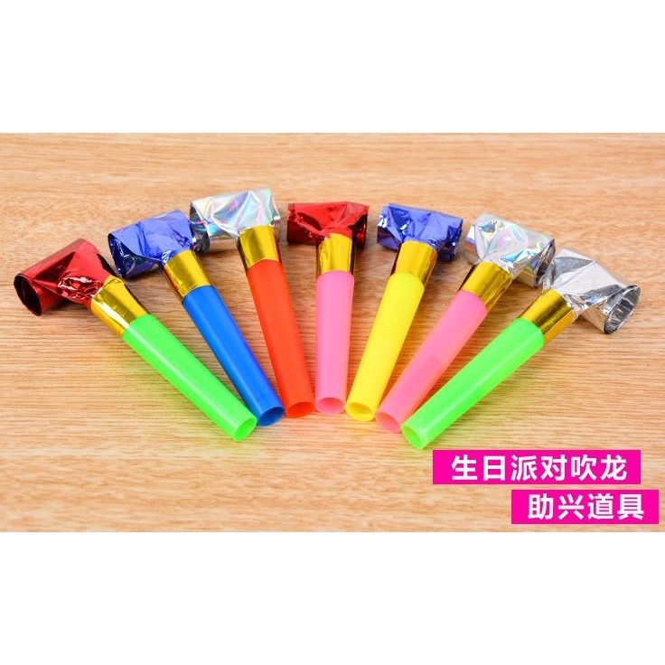 8pcs Children's birthday party plastic toy blowing dragon roll horn props blowing dragon whistle(345L) - Image 2