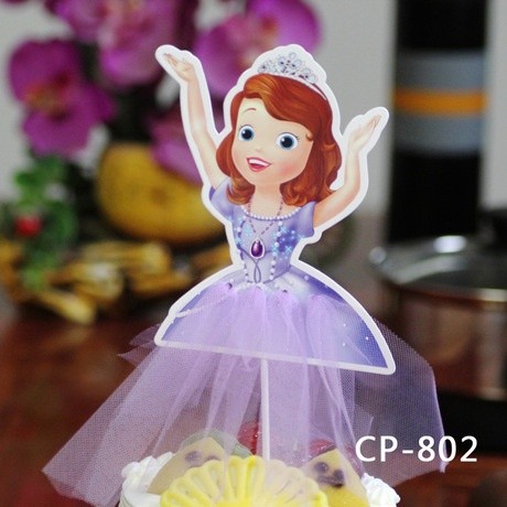 Princess Cupcake Toppers Yarn Skirt Cake Decoration Girl's Birthday Gifts 卡通纱裙插旗 (201L) - Image 6