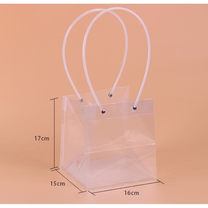 Transparent Cake Box With Handle Clear Boxes For Packaging Square Long Handle Bag Plant Flower Bag Cake Dessert(1099L) - Image 5