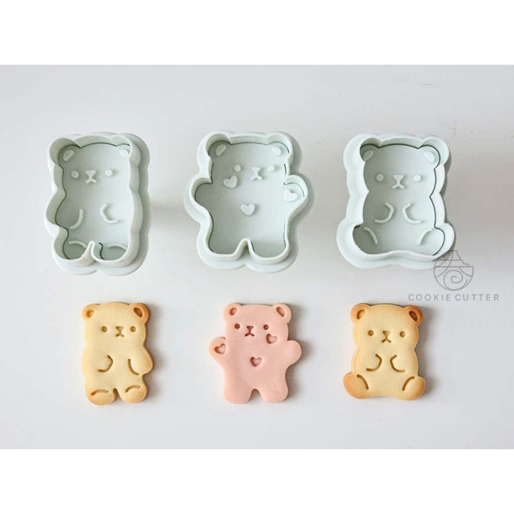 Bear Pattern Cookie Cutter Valentine's Day Love Bear Animal Shape Biscuit Mold Hand Pressure Fondant 韩式卡通动物(2253L) - Image 3