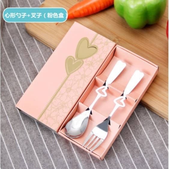 READY IN STOCKS Spoon Hollow Heart Shaped Stainless Steel Fork & spoon Tableware Fruit Set Kitchen Tools(140L) - Image 8
