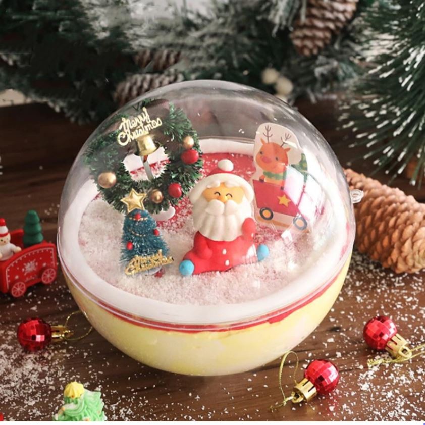10/14/16mm Transparent Open Plastic Clear Gift Present Box Decoration Plastic Cake Container Portable Mousse Ball(1098L) - Image 3