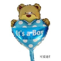 44*26CM Mini Lovely Wave Bear 3 color Hand Holding Stick Aluminum Foil Balloon(268L) - Image 7