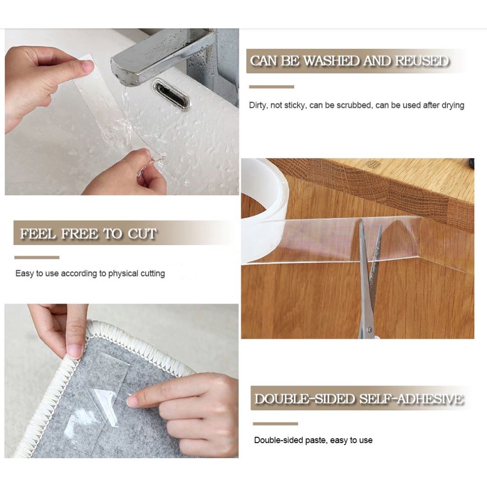 3m Reusable Double-Sided Adhesive Nano Traceless Tape Removable Sticker Washable Adhesive Loop Disks Tie Glue (580L) - Image 6