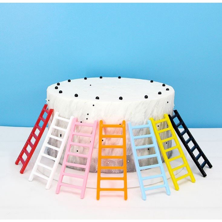 1pc Ins Small Ladder Cake Topper Cute Colorful Ladder Cupcake Topper for Wedding Birthday Party Cake Decorations(1144L) - Image 7