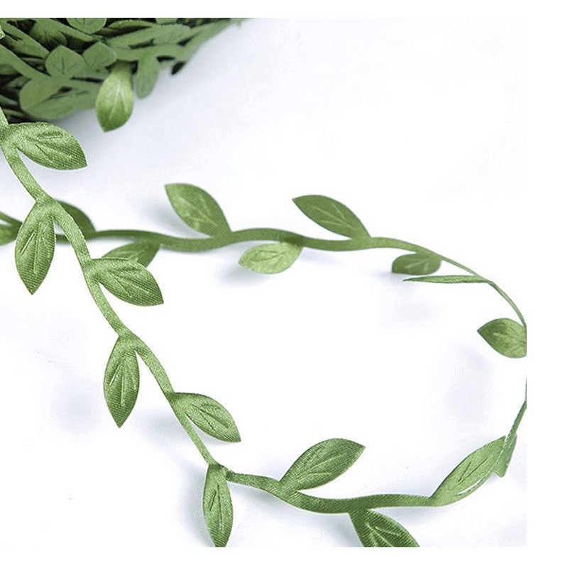 2yards Silk Leaf-Shaped Handmake Artificial green Leaves For Wedding Decoration DIY Wreath Gift Scrapbooking绿叶藤条树叶(851L) - Image 4