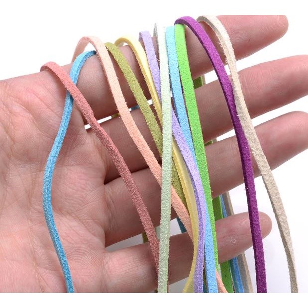 5/10yards 2mm Thread Tassel Bouquet Packing Material Rope Multi-colors Flat Faux Suede Korean Leather Cord彩色韩国绒皮绳(1574L) - Image 8