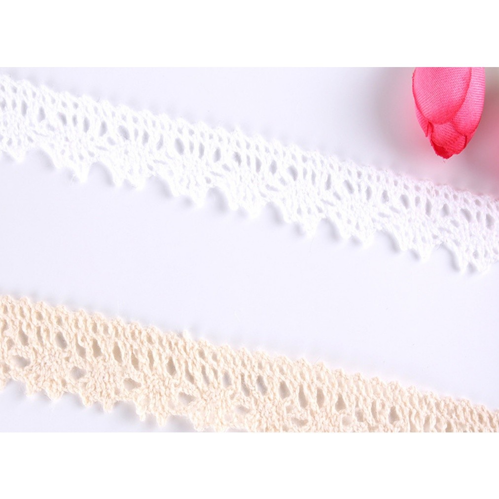 1yard Cotton Lace Trim Ribbon Beige Sewing Trim Lace Ribbon Crochet Lace Fabric DIY Wedding Party纯棉线花边(2173L) - Image 4