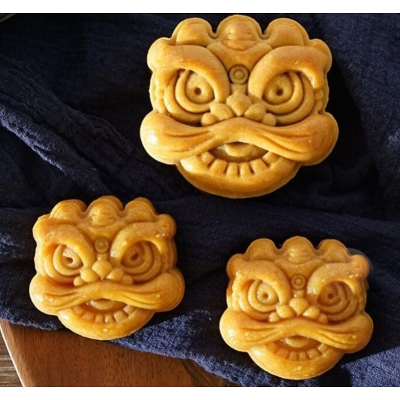 25g/75g 3D Mooncake Mold National Tide Style Lion Patterns comal para tortillas Molds Press Cookie Mould 醒狮月饼模具(2202L) - Image 4