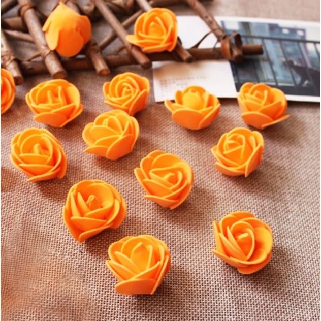 12pcs 3.5cm Mini PE Foam Rose Heads Artificial Silk Flowers for Home Garden DIY Pompom Wreaths Wedding 泡沫玫瑰花(847L) - Image 13
