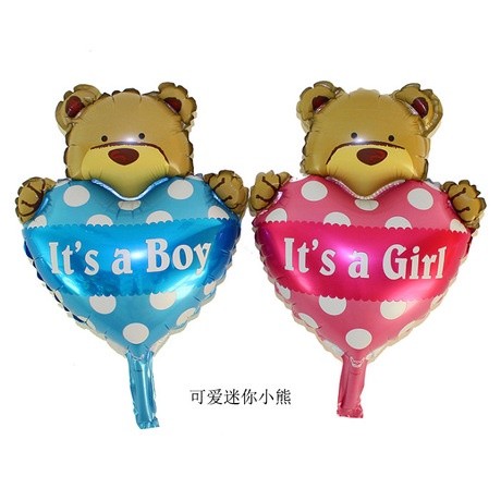 44*26CM Mini Lovely Wave Bear 3 color Hand Holding Stick Aluminum Foil Balloon(268L) - Image 2