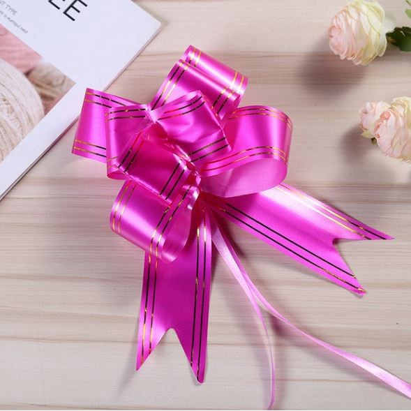 5pcs/pack 45# Large Pull Bows Flower Ribbon (Gold) For Wrapping Gift Decorate Wedding Car Party Christmas (1421) - Image 10