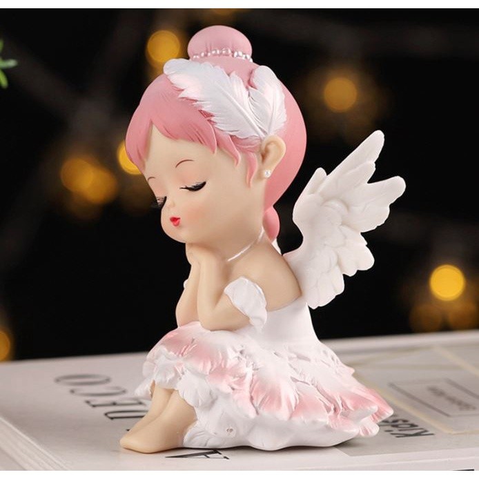 Girl Figurine Fashion Fairy Garden Ballet Girl Figurine Lightweight Girl Figure Car Ornament Angel Decor(1963L) - Image 5