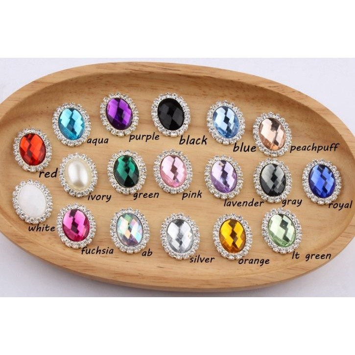 Vintage oval pearl-encrusted rhinestones Glass drill disk drill buckles Manual DIY hair accessories(339L) - Image 2