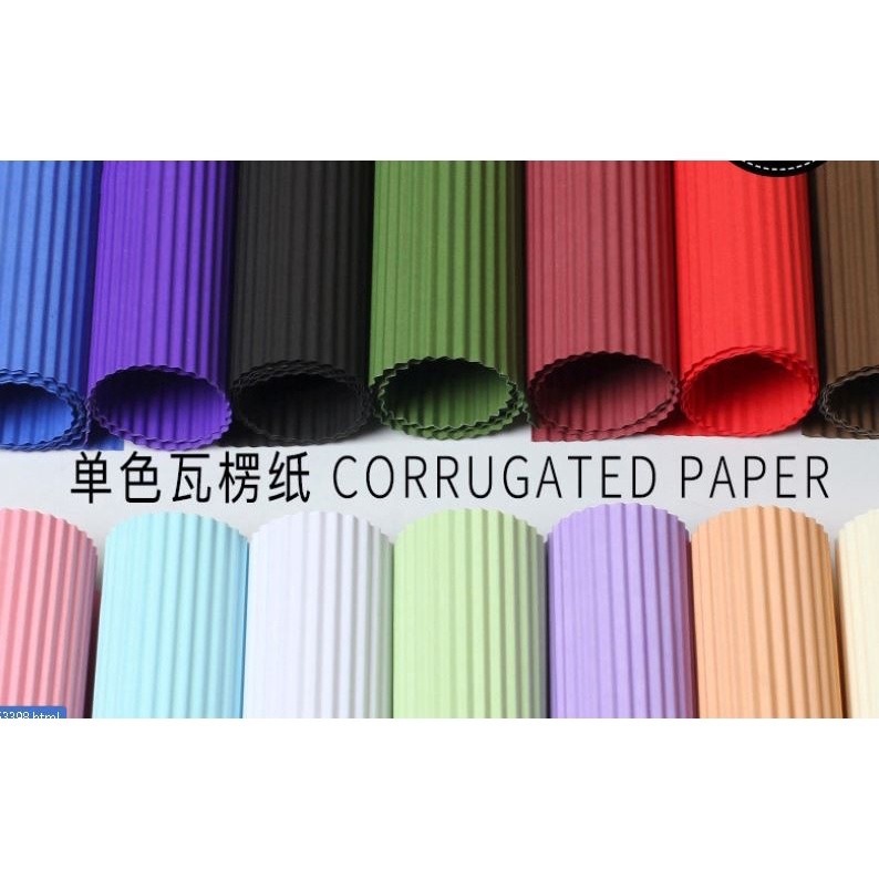 1PC 50*65CM Child DIY Handmade Color Corrugated Art Paper Kids Hand Folded Paper Materials Scrapbook Decorative(1578L) - Image 2