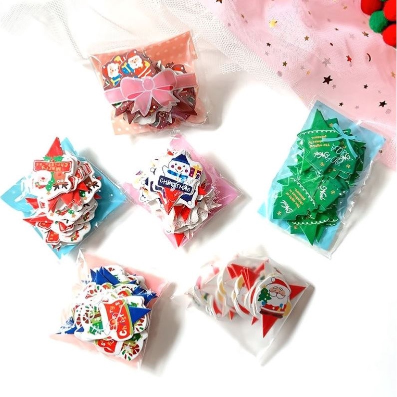 20pcs/pack Christmas Cake Topper Santa Gingerbread House Train Tree Elk Insert Card Xmas New Year Eve Party (1591L) - Image 3