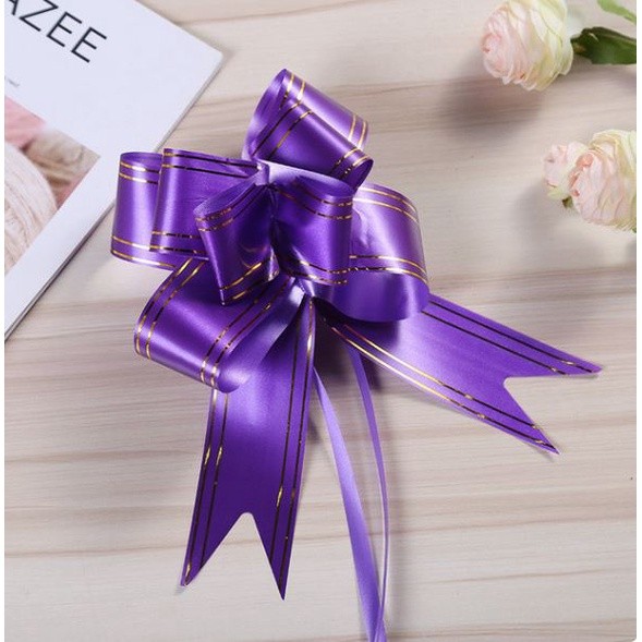 5pcs/pack 45# Large Pull Bows Flower Ribbon (Gold) For Wrapping Gift Decorate Wedding Car Party Christmas (1421) - Image 18