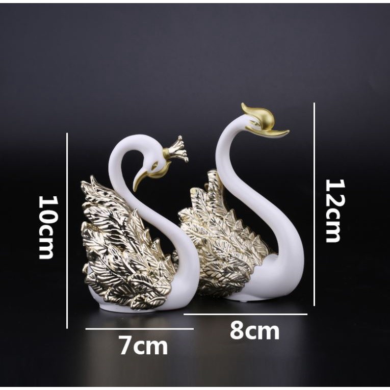 Swan And Crown Swan Cake Topper Plastic Sculpture Swan Decoration Cake Topper Figurine Decoration Desktop Car (937L) - Image 6