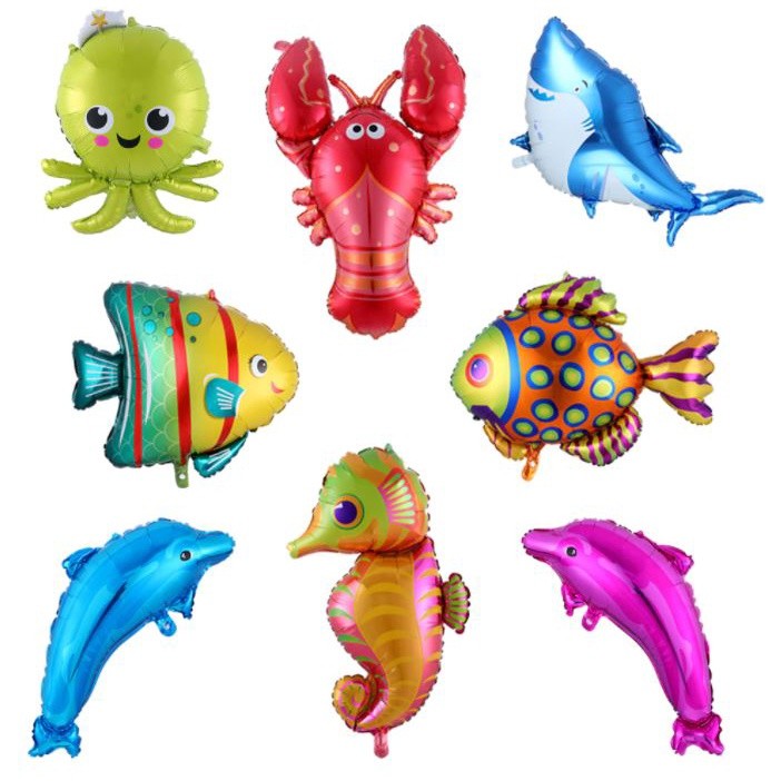 Large Fish Balloons Foil Shark Octopus Balloon Sea World Globos Birthday Party Decorations Kids Inflatable Toys(1607L)