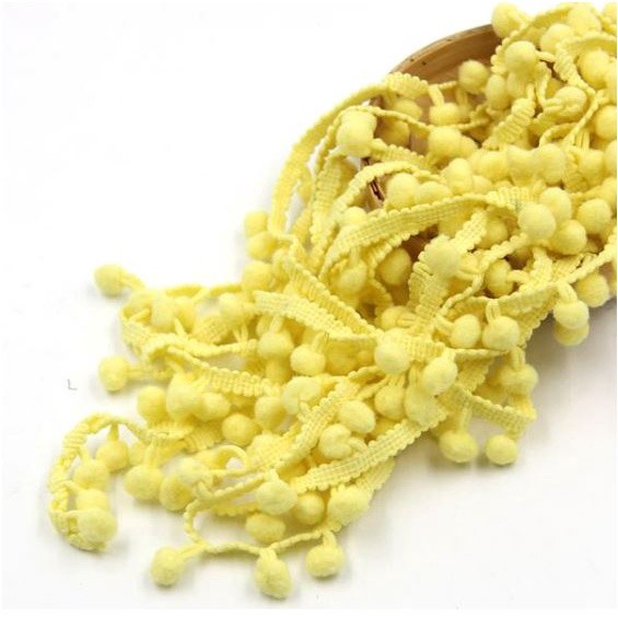 1Yard Pom Pom Trim Ball 12mm Handmade DIY MINI Pearl Pompom Fringe Ribbon Sewing Lace Kintted Fabric毛球花边(2031L) - Image 11