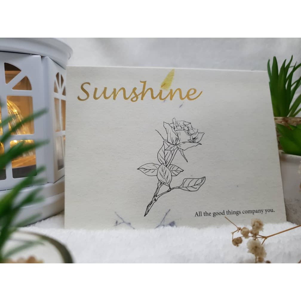 1pc Creative Greeting Cards Love You Thank You Cards Message Cards Gift Box Decoration Cards Gold Stamped Flower(1605L) - Image 3