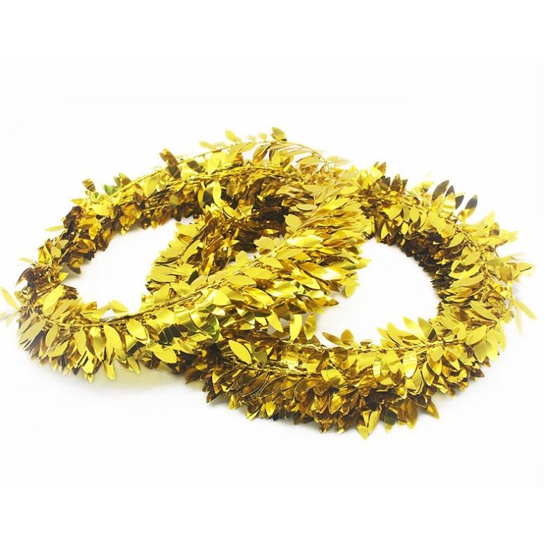 3.5M Christmas Decorations for Home Artificial Flower Plastic Garland Vine Gold Silver Leaf Reflective Party(854L) - Image 9