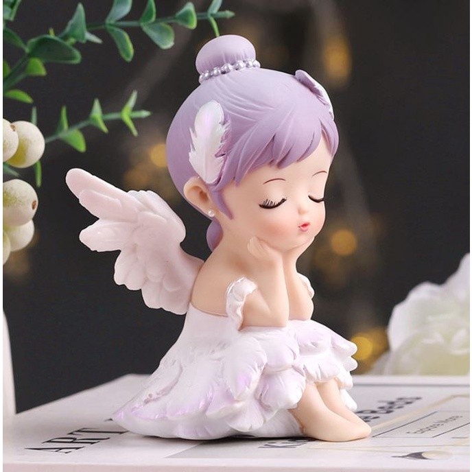 Girl Figurine Fashion Fairy Garden Ballet Girl Figurine Lightweight Girl Figure Car Ornament Angel Decor(1963L) - Image 6