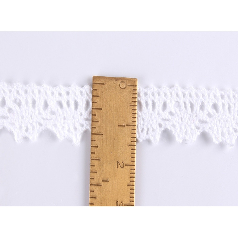 1yard Cotton Lace Trim Ribbon Beige Sewing Trim Lace Ribbon Crochet Lace Fabric DIY Wedding Party纯棉线花边(2173L) - Image 2