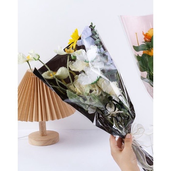 50pcs LOVE 4 Silk Transparent Rose Packaging Bags Flower Bouquet Bag for Valentine's Day Wedding Mother's Day(2247L) - Image 2