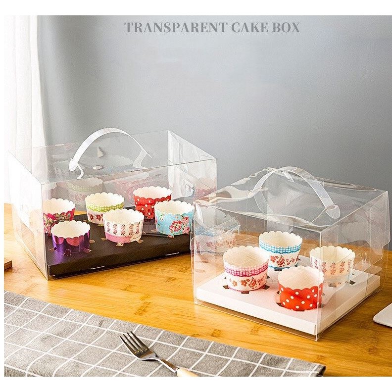 2/4/5/6/8inch Cake Boxe Clear Plastic Packaging Box Transparent Dessert Cupcake Packaging Container Wedding Party(1434L) - Image 7