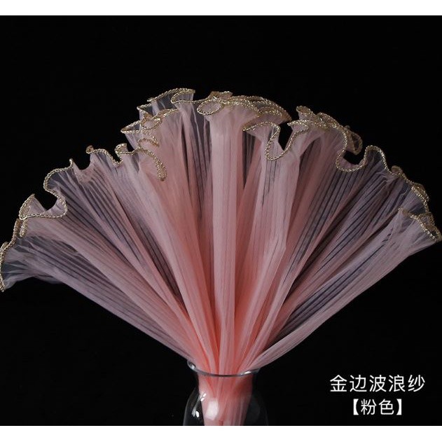 30cm x 4.5yard Pearl Wave Yarn Edge Mesh Flower Wrapping Lace Mesh Yarn DIY Craft Valentine's Day Florist Bouquet(1844L) - Image 14