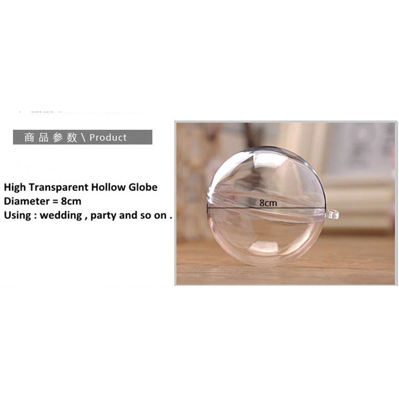 3/4/5/8/10/11/12/14/16/20cm Christmas Tress Ball Transparent Plastic Baubles Christmas Baubles Sphere Fillable (323L) - Image 3