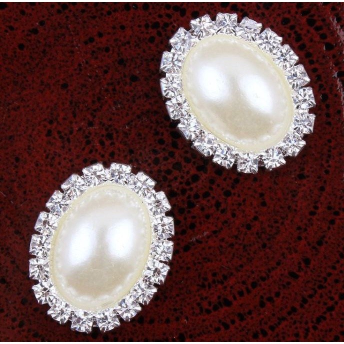 Vintage oval pearl-encrusted rhinestones Glass drill disk drill buckles Manual DIY hair accessories(339L) - Image 6