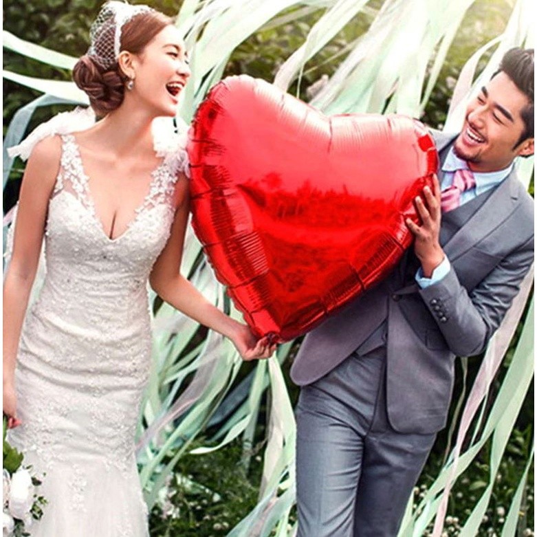 24inch Heart Shape Aluminum Inflatable Foil Balloons for Birthday Wedding Party Decorations(214L) - Image 2