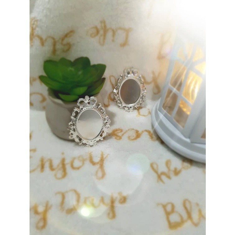 2pcs Silver Plated Brooch Pin Classic Style Cameo Cabochon Base Setting DIY Jewelry (2171L) - Image 3