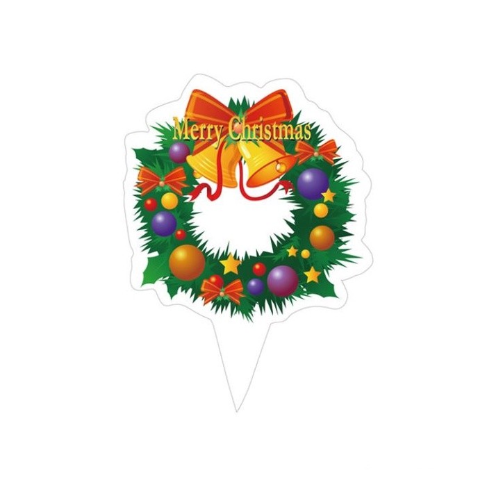 20pcs/pack Christmas Cake Topper Santa Gingerbread House Train Tree Elk Insert Card Xmas New Year Eve Party (1591L) - Image 8