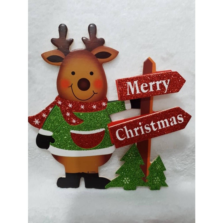 Christmas Wooden Pendants Xmas Tree Hanging Ornaments DIY Wood Crafts Kids Gift Christmas Decorations for Home(1612L) - Image 4