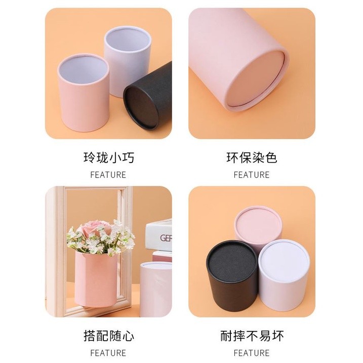 Presents Box Bouquet Mini Paper Packing Case Lid Hug Bucket Vase Replacement Florist Gift Storage Boxes (1524L) - Image 8