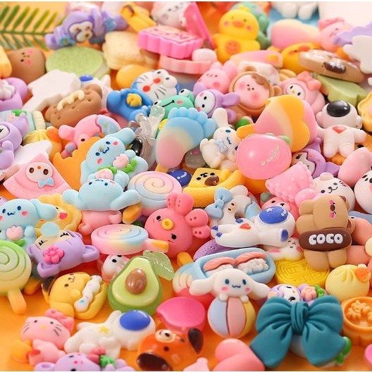 10pcs/pack Cartoon Animal/Flower Resin Flatback Slime Charms Cream Glue Resin Accessories for DIY Crafts(2139L) - Image 2
