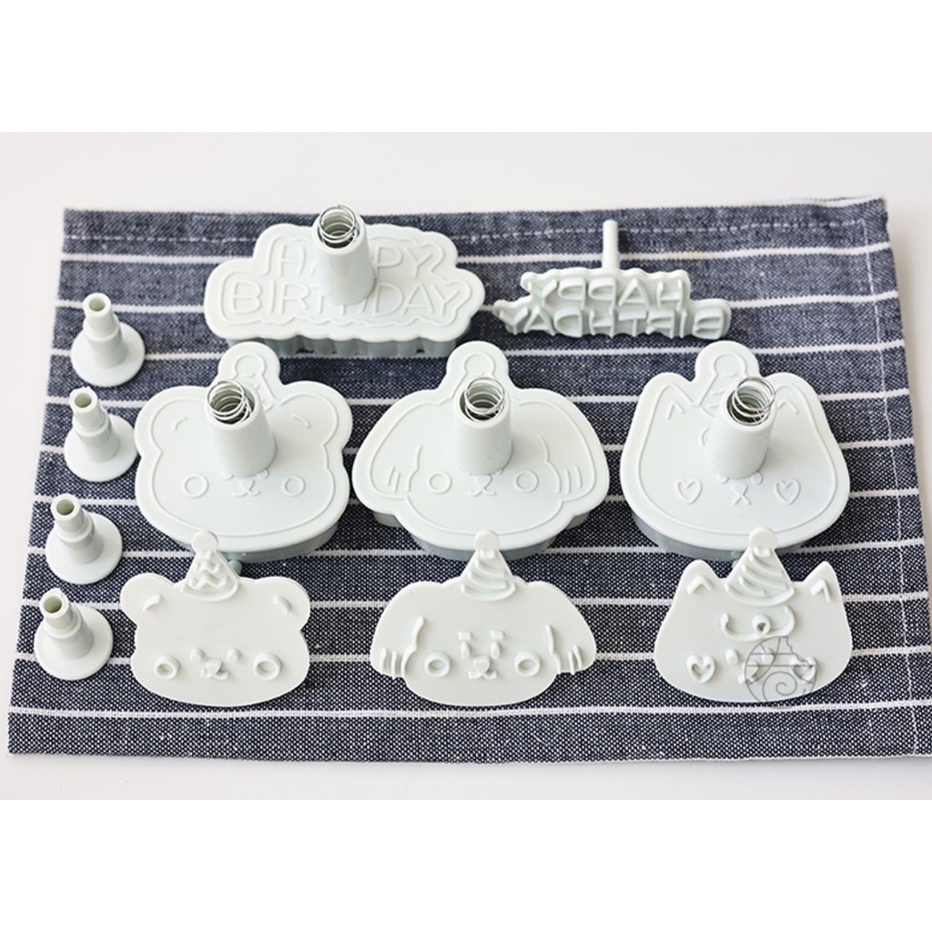 4Pcs/Set Children's Day Animal Birthday Party Theme Cookie Mold Set Dog Bear Kitty Happy Birthday 韩式卡通动物生日派对饼干模(2252L) - Image 3