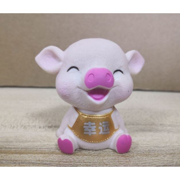 1PC Cute Fortune Pig Resin Miniature Crafts Christmas Pendant Lucky Piggies Cake Topper Decoration(1235L) - Image 3
