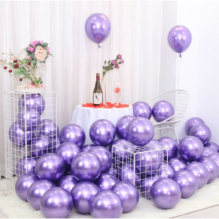 100Pcs 10Inch 1.8g Latex Balloon Pearlescent Metallic Balloon for Birthday Party Wedding Decoration (2103L) - Image 12