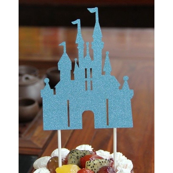 Golden Silvery Blue Paper Glitter Cake Topper Happy Birthday Cupcake Topper For Baby Shower Birthday Party 蛋糕插旗 (399L) - Image 2