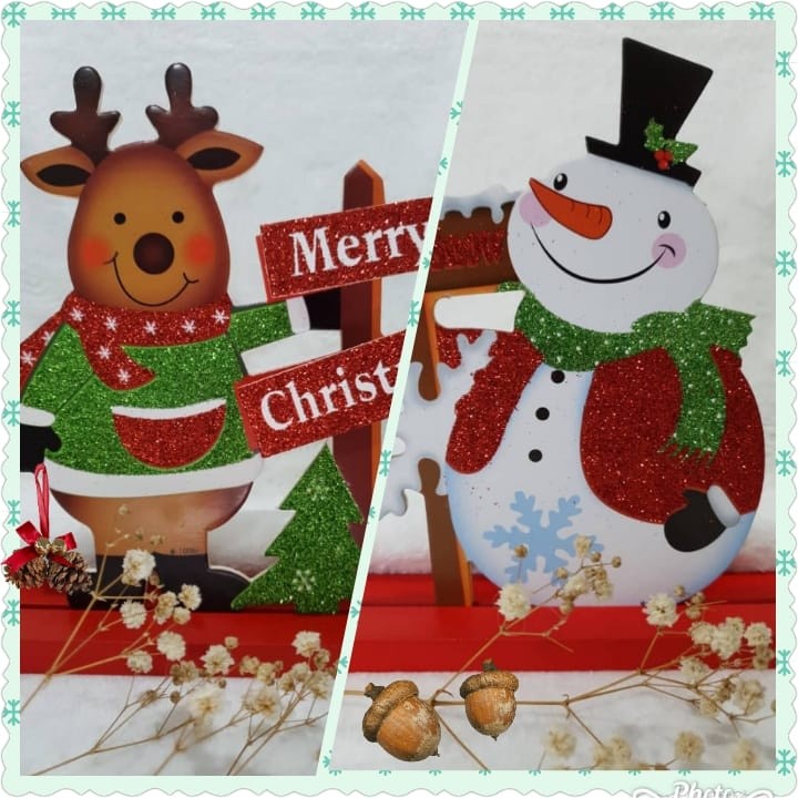 Christmas Wooden Pendants Xmas Tree Hanging Ornaments DIY Wood Crafts Kids Gift Christmas Decorations for Home(1612L)
